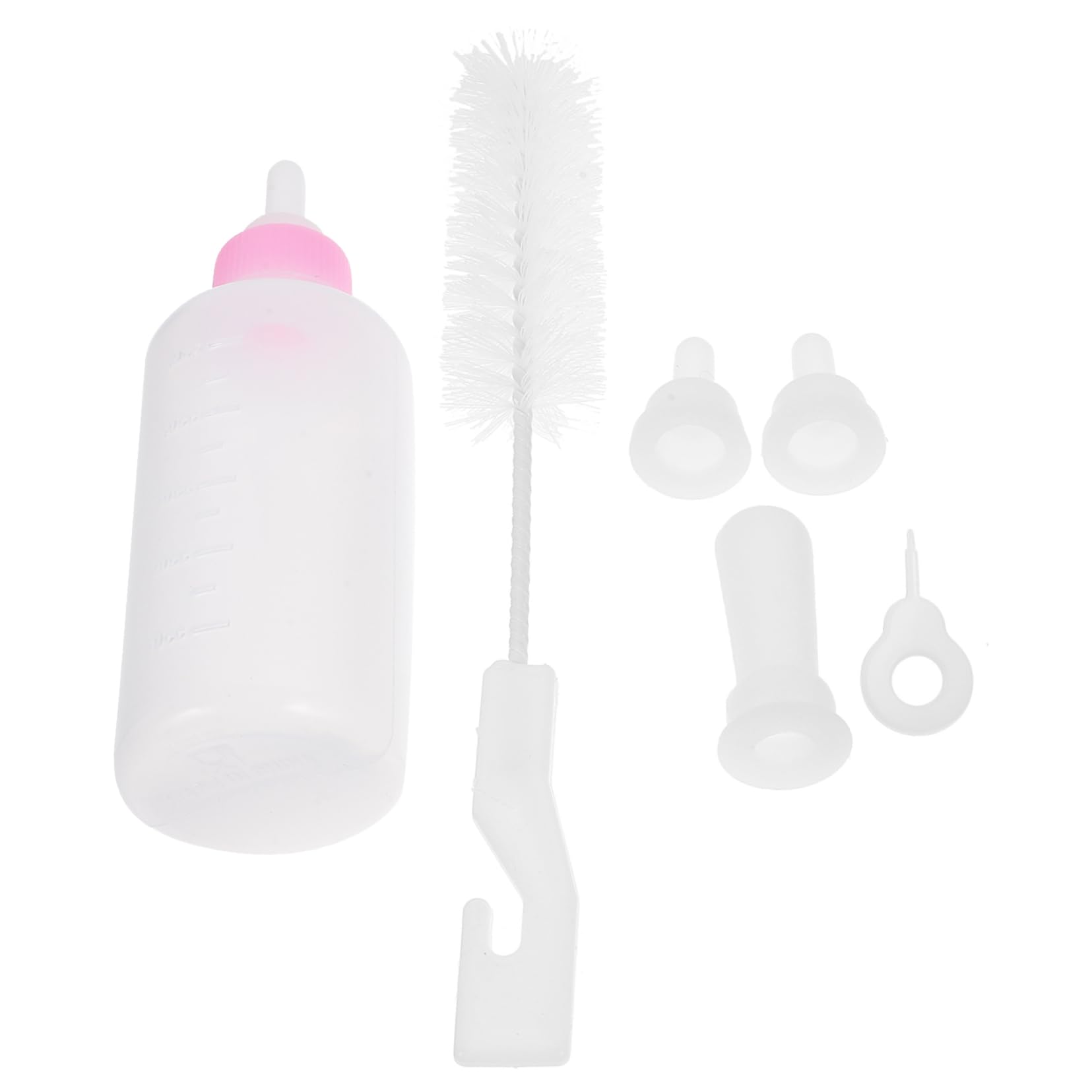 SUPVOX Cat Milk Bottle Set for Newborn Pets 6pcs Small Pet Feeding Bottles Silicone Nipple