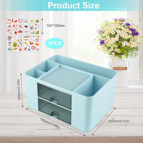OFFCUP Desk Organiser with Drawer, Plastic Table Organiser - Image 2