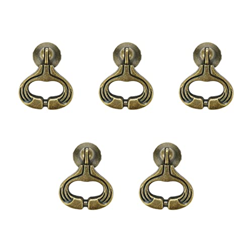Savagrow 5 Stück Vintage Antik Dekorative Tropfen Ring Pulls Bronze Ring Knöpfe für Schubladenschrank Cover