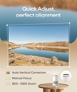 Magcubic Projector with WiFi 6 and Bluetooth 5.4, Mini Portable Projecteur with Auto Keystone, 4K Support, 200 ANSI, 180 Degree Rotation, Built-in Apps, Smart Projector for Outdoor Movie Bedroom