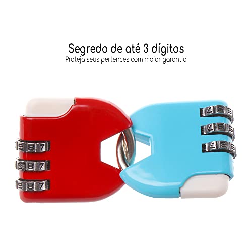 Cadeado Academia Inviolavel Coloridos Segredo Super Seguro Pequeno Mala Com Codigo Segredo 3 Dígitos