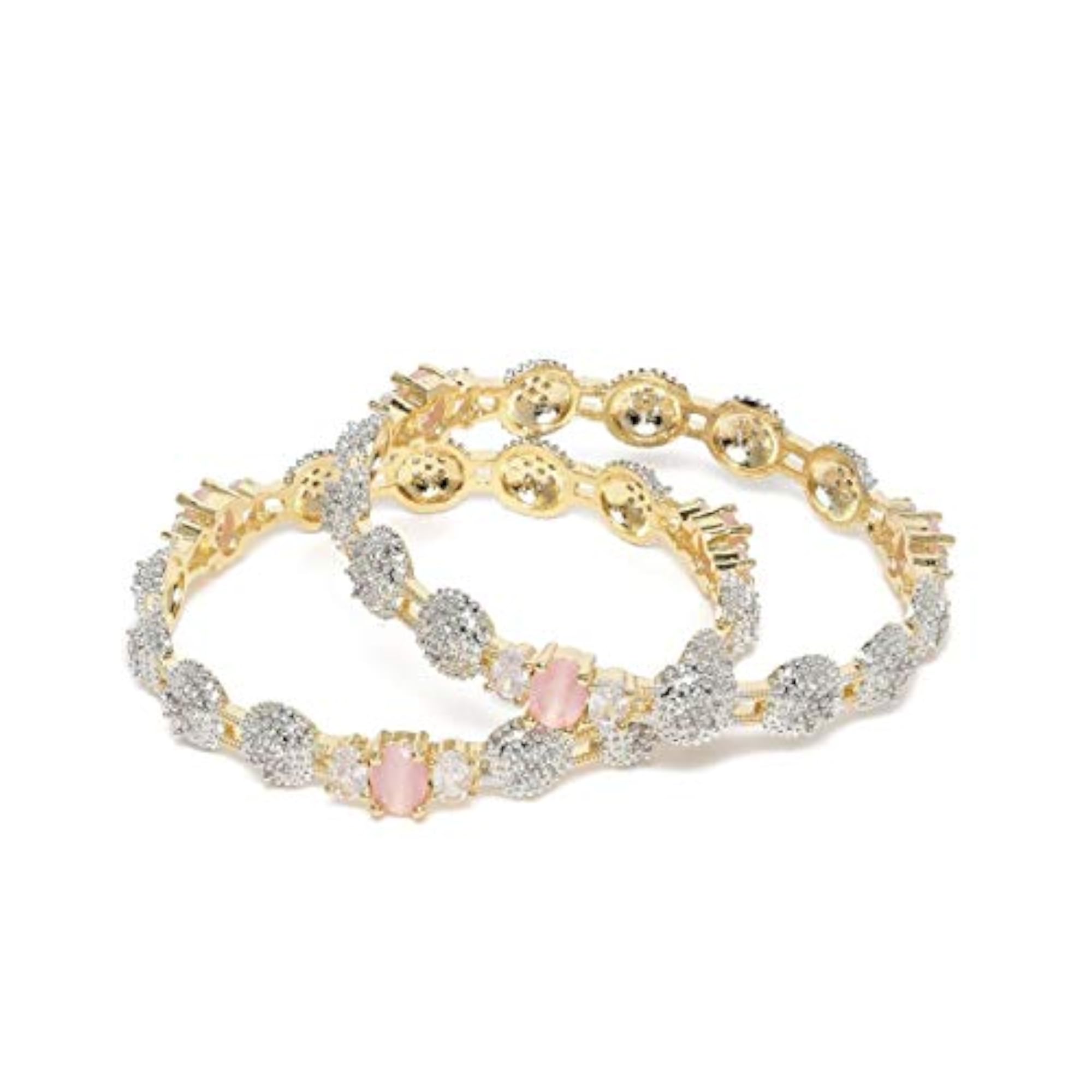 Set of 2 Gold-Plated AD-Studded Handcrafted Bangles