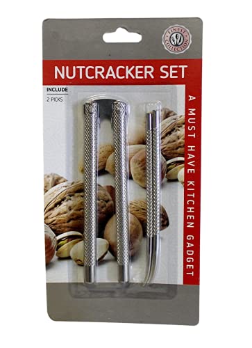 Dependable Industries Nutcracker And Seafood Cracker Set Includes 2 Picks Ideal For Crab, Shellfish, Lobster Scallops, Oysters Walnuts And Nuts With Shells Classic Nut Cracker Design #TOP2