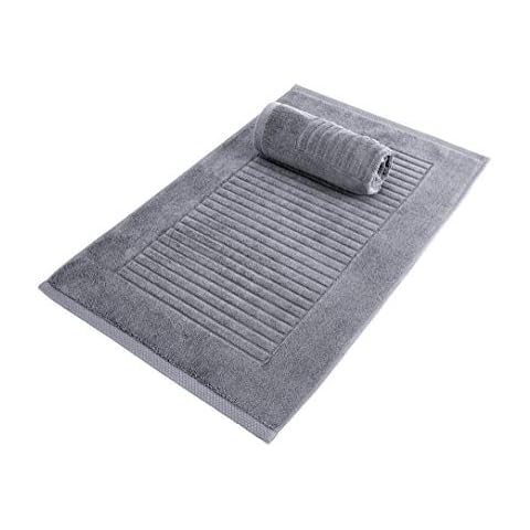 Classic Turkish Towels CTT - 2 Piece Bathroom Rugs Set, 100% Cotton Bath Mats, Comfy & Highly Absorbent Bathroom Floor Mats, Machine Washable | 20"x32" (Grey) Cover