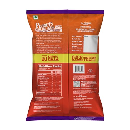 Image of Taali Roasted Peanuts - Masala Peanuts |Crunchy Healthy Snacks | No Trans Fat, Gluten free, Roasted Not Fried (Pack of 4 x 140 gms)(weight may vary)