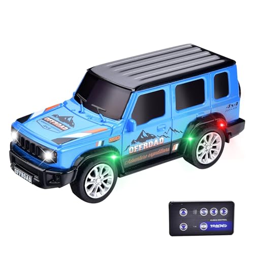 Image of Bestie toys Remote Control Small Car, 1:64 Scale Off-Road RC Car, USB Rechargeable 2.4GHZ Three Speed Indoor Alloy Vehicle for Kids (Offroad Jeep), Multicolor
