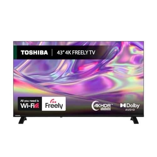Toshiba 43”UV1553DB 4K Smart VIDAA TV, Ultra HD,Dolby Vision, HDR10, Freely, Disney+, Prime Video, Netflix, Dolby Audio Processing, Works with Alexa, Works with Google Assistant, VIDAA Voice 2025
