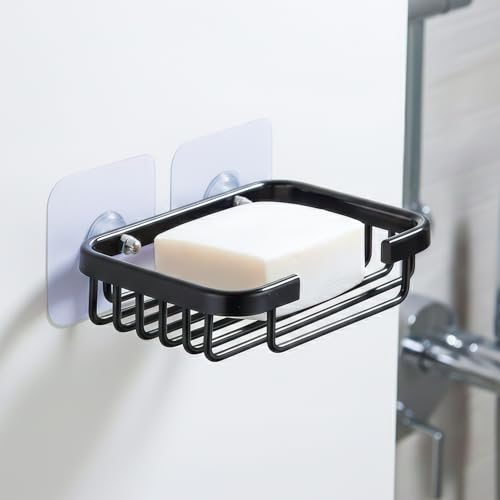 Image of MIORAH Soap Holder Bathroom Wall Stickable - Soap Stand for Bathroom, Soap Case & Soap Dish No Drill Adhesive, Bathroom Soap Holder Strong Grip