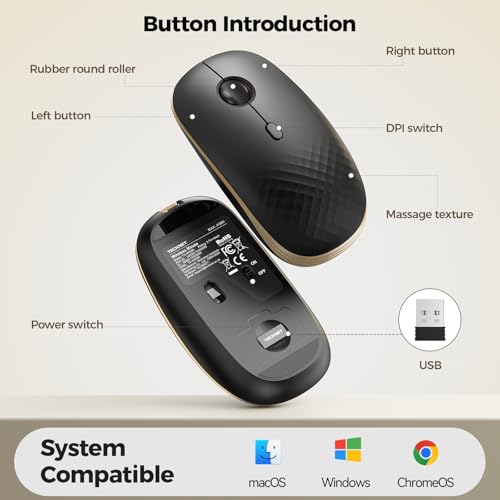 TECKNET Rechargeable Slim Portable Silent Computer 2.4 GHz Wireless Mouse - image 7