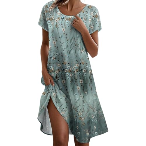 Vestido de praia vestidos de praia, roupas curtas Dresses Midi mulher Summer Dress festa roupa de primavera tamanhos grandes para mulheres meninas elegantes menina verão, Verde, L