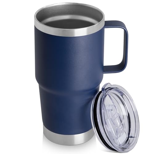 20oz Tumbler with Lid, Stainless Steel Tumbler with Handle, Metal Insulated Travel Coffee Mug with...