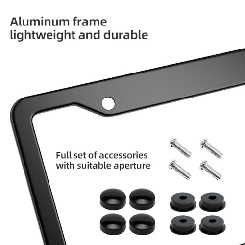 Oklpf LX23151 Black License Plate Frames 2 Packs, License Plate Covers,Universal Aluminum Tag Frame thumb #2