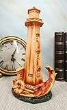 Ebros 9'Tall Nautical Marine Scenic Lighthouse With Life Ring Buoy And Crashing Ocean Waves Statue...