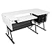 Sew Ready Eclipse Hobby Sewing Center Craft Table Sturdy Computer Desk with Drawers in Black/White, 13362
