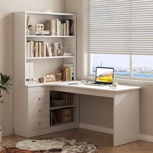 VGVG �R�[�i�[�{�I L���^�f�X�N �׋��� �{�I�Ə��I��g�ݍ��킹���e�[�u�� ���[�����o���t��100/120/140cm �X�y�[�X��ߖ� �g���ȒP �Q���A���ցA�w���A�z�[���I�t�B�X�ɓK���Ă��܂� (����,�z���C�g,100*65*156cm)