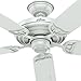 Hunter 52 inch Outdoor or Indoor Ceiling Fan No Light - White Ceiling Fan without Light, For Patio, Porch, Garage, or Living Room, Standard Mount, 5 Blades, Pull Chain - Sea Air 53054, White