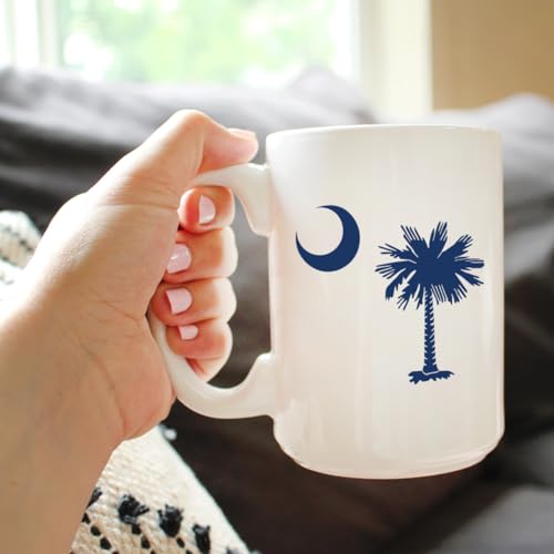 Taza de café blanca de cerámica 15oz Bevvee South Carolina miniatura 3
