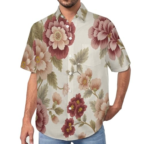 Chemise de vacances d'été à manches courtes look rétro chic
