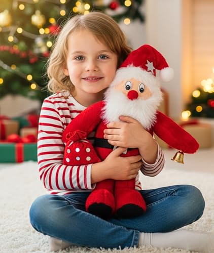 Image of Tickles Santa Claus Christmas with Potli Stuffed Soft Plush Toy for Kids Room (Size: 42 cm Color: Red)
