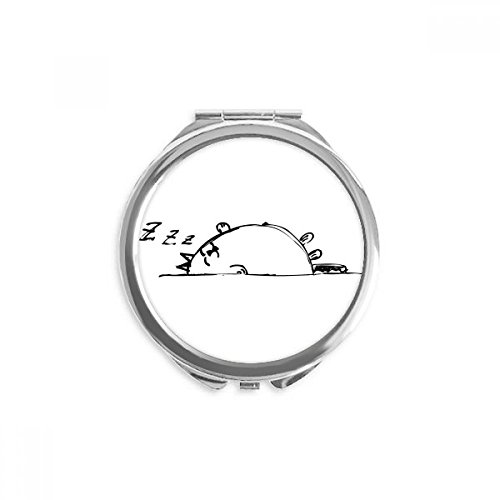 Miroir de poche à la main maquillage rond chat paresseux idée cadeau originale anniversaire