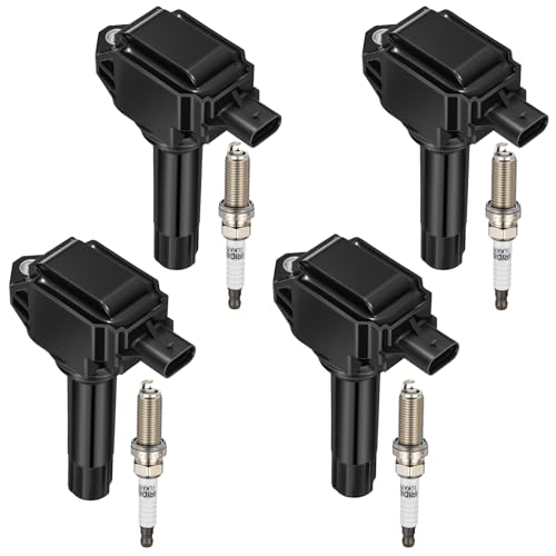 Image of 4-Pack UF724 Ignition Coils & 93501 Spark Plugs Kit Compatible with Subaru Forester Impreza Legacy Outback XV Crosstrek 2013-2014, 2.0L 2.5L H4 - Replaces LKAR7BIX-11S 49131 & more