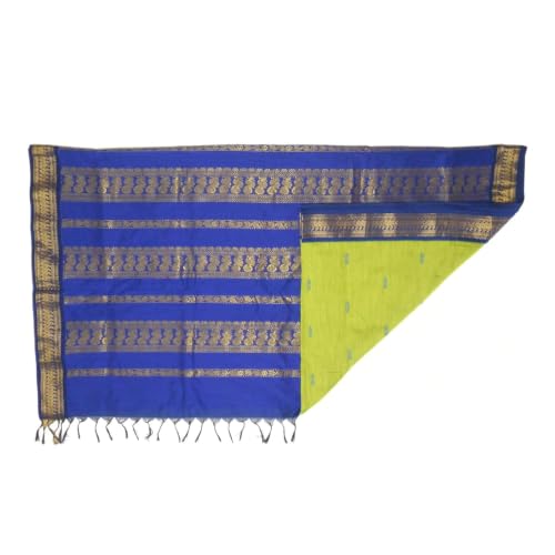 Image of Pure Kalyani Cotton Saree | Zari Border & Blouse Piece - Lata Gadwal Design | Traditional Saree