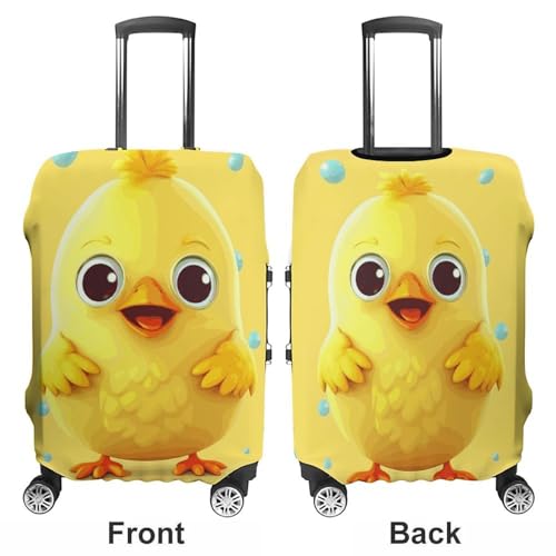 Cute Yellow Chicken Luggage Cover, Washable Elastic Suitcase Cover Protector Fit 18-32 Inch Luggage3
