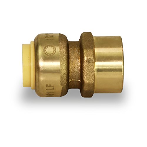 Supply Giant VQGD12 1/2 Inch Long Push X Female Adapter for Push-Fit Fittings, Made with Lead-Free DZR Forged Brass, Connects PEX, CPVC & Copper, Pre-Lubricated Quick Installation