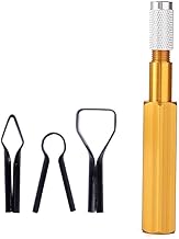 ZiStarlilife Kit de herramientas profesional de corte de esquina de piso con 3 cabezales de tallado Mango de aluminio para proyectos de construcción de soldadura de vinilo de PVC (amarillo)