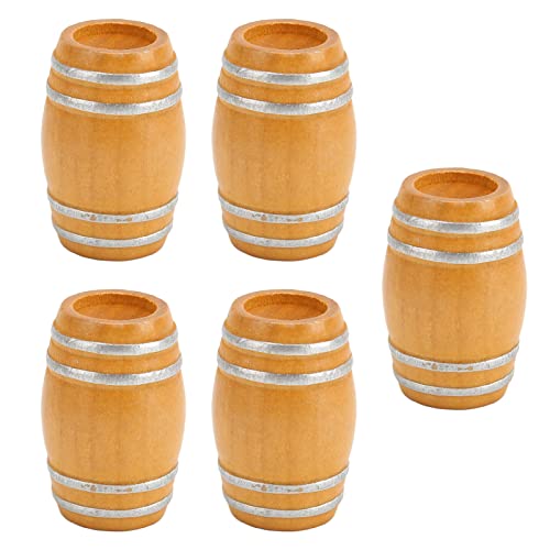 ZJchao Barril, Minatura Cosas 5pcs Cerveza de Madera de Madera Mini Cosas con Simulación Vintage 1:12 Modelo Barril Vino Casa Muñecas para Accesorios Casa Muñecas
