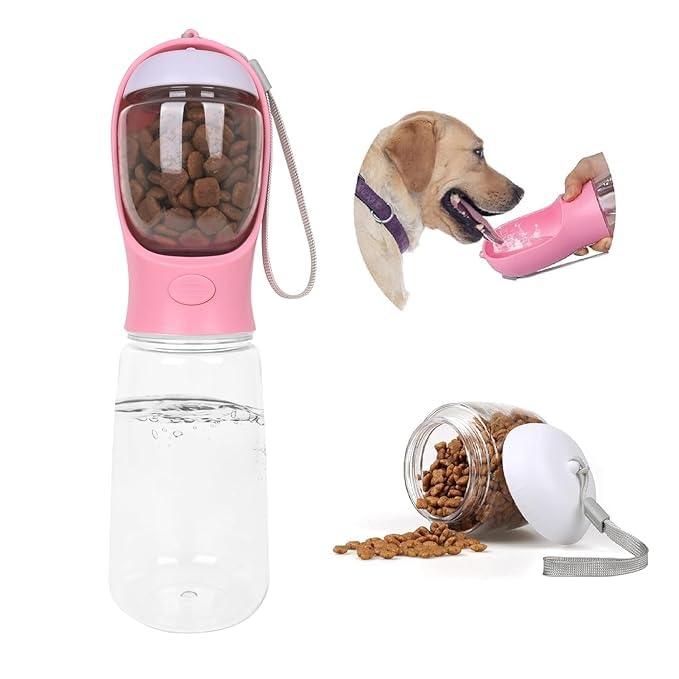 Apidian Dog Water Bottle Large, Portable Pet Water Bottle with Food CLeak Proof Travel Dog Water Bottle, Puppy Water Dispenser for Outdoor Walking,Hiking,Travelontainer (Pink, Meduim) (B0DCK17RGM) Amazon Price History, Amazon Price Tracker