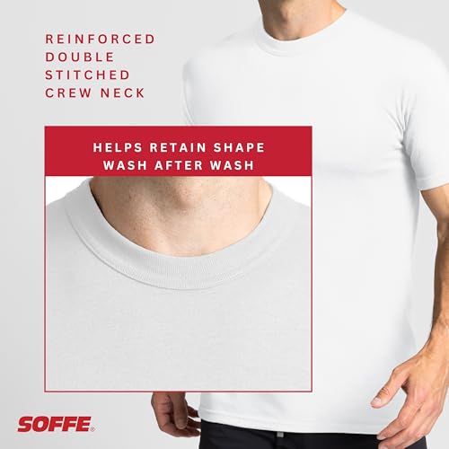 Soffe Men's 3 Pack 4.3 Oz Cotton Military Tee, White, Large by Soffe - Used condition - Image 3