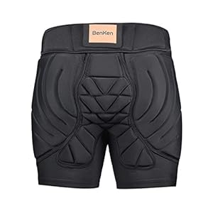 BenKen Pantaloncini imbottiti in EVA 3D Pantaloni corti imbottiti protettivi per fianchi Pantaloncini protettivi protettivi antiurto traspiranti Resistenza alle cadute per skateboard, snowboard pattinaggio equitazione ciclismo