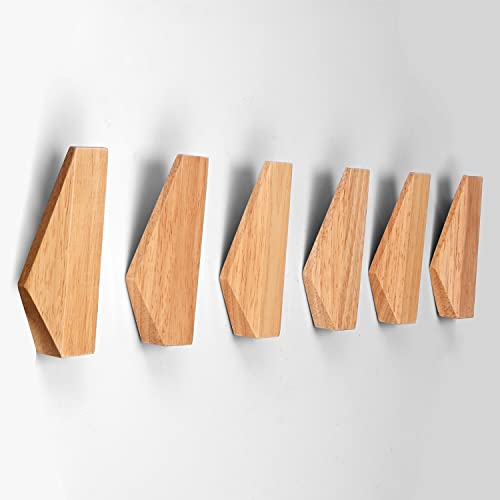 Matty-LZ - Set da 6 ganci in legno vintage