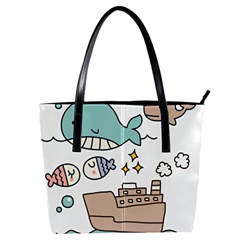 Sac à main fourre-tout cuir PU personnalisé grand format avec bandoulière