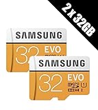 Klasse 10 2 x Samsung Speicher Evo 32 GB Micro SDHC Card 95 MB/s UHS-I U1 Class 10 mit Adapter (Multipack von 2 Karten und Adapter)