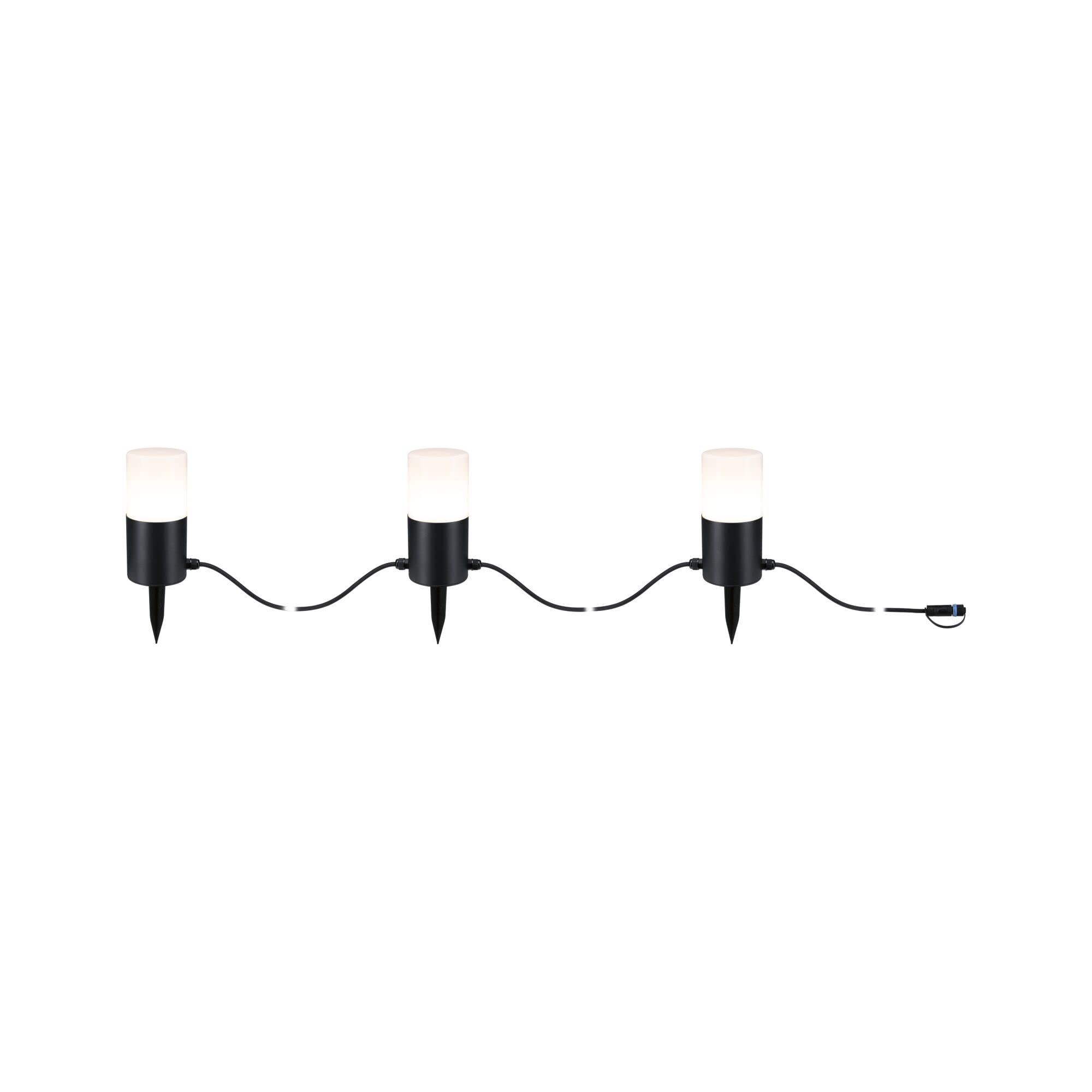 Paulmann 94761 Plug & Shine LED łańcuch świetlny Tubs IP44 3x2W 3x160lm możliwość ściemniania antracyt aluminium 3000K E14 z wymienną żarówką