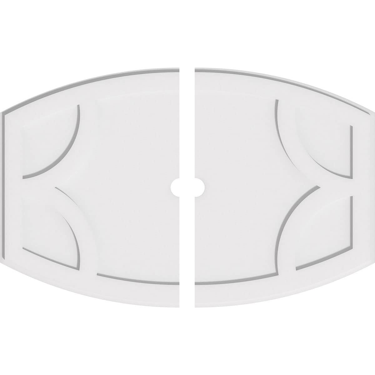 Ekena Millwork CMP38X25KY2-02000 Kailey Architectural Grade PVC Contemporary, Two Piece Urethane Ceiling Medallions 38"W x 25 3/8"H x 2"ID x 20 1/2"C x 1"P