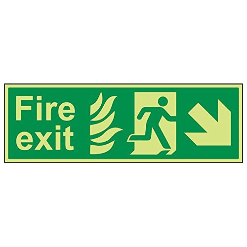 VSafety 14025BP-G - Señal de salida de incendios de NHS (600 mm x 200 mm, 3 unidades)
