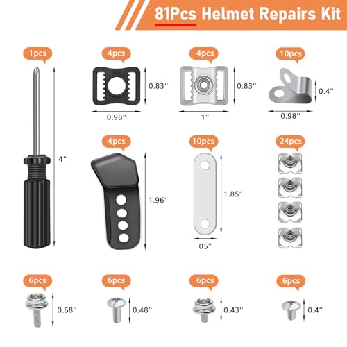 image for COITEK 81 Pcs Football Helmet Repair Kit,Hockey Helmet Replacement Par