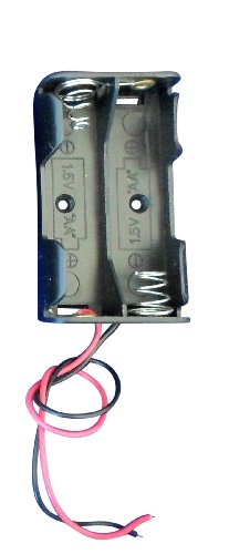 Ajax Scientific Suporte de bateria com fio de chumbo, 2x pilhas AA (pacote com 10) - EL022-0002