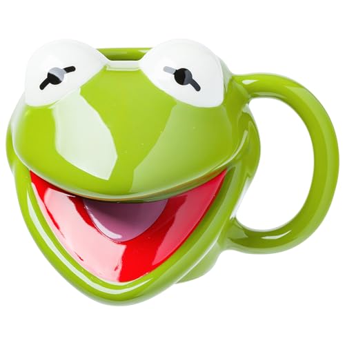 Silver Buffalo Disney Muppets Kermit the Frog Ceramic 3D Sculpted Mug, 20 Ounces