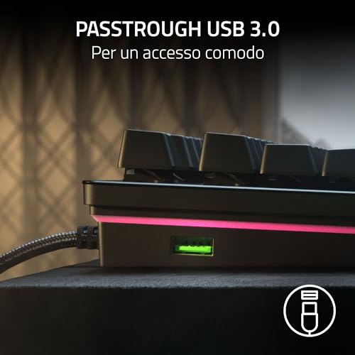 Huntsman V2 (Interruttore Analogico) - Tastiera da Gioco Ottica con Bassa Latenza (Interruttori Ottico- Analogicoi, Copri Tasti PBT Doubleshot, cavo USB-C staccabile) Layout USA | Nero - Tastiera gaming - Immagine 6