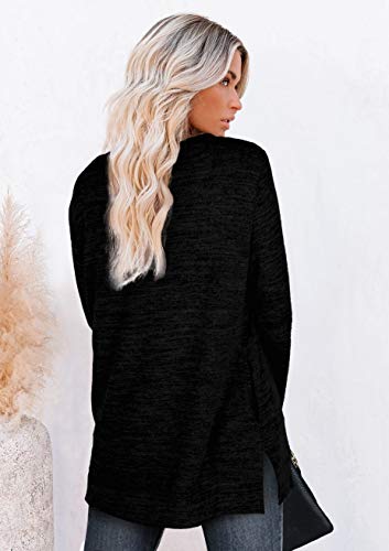 Xieerduo XIE-T2479-BLACK-M Womens Tunic Tops For Leggings Long Sweatshirts Womans Shirts Cute Loose Fit Black M thumb #4