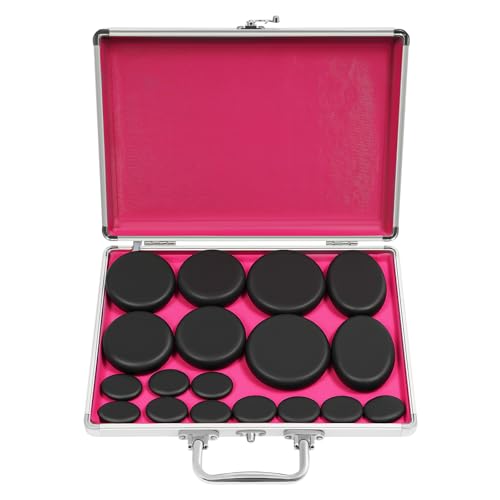 16Pcs Basalt Hot Stones Set Hot Rocks Massage Stones Kit with Heater Box for Body Massage (Include Hot Stone)