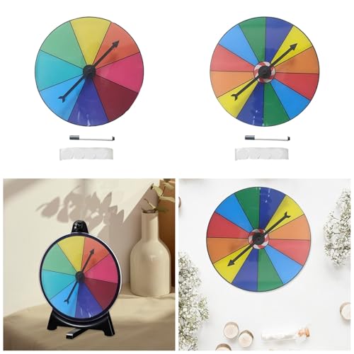 Bydezcon Tabletop Prize Turntable Fortunes Wheel Spinnings Game Draws Roulette Wheel Erasable Reusable Fortunes Wheel
