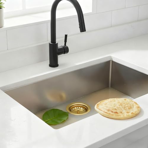 10 piezas Colador de fregadero de cocina 3-1/2 pulg acero inoxidable dorado miniatura 6