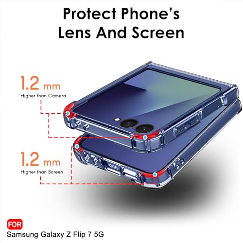 Image of TheGiftKart Crystal Clear Back Cover Case for Samsung Galaxy Z Flip 7 5G | Shock Proof 360 Protection | Hard Clear Back Cover Case for Samsung Galaxy Z Flip 7 5G (PC & TPU, Transparent Bumper)