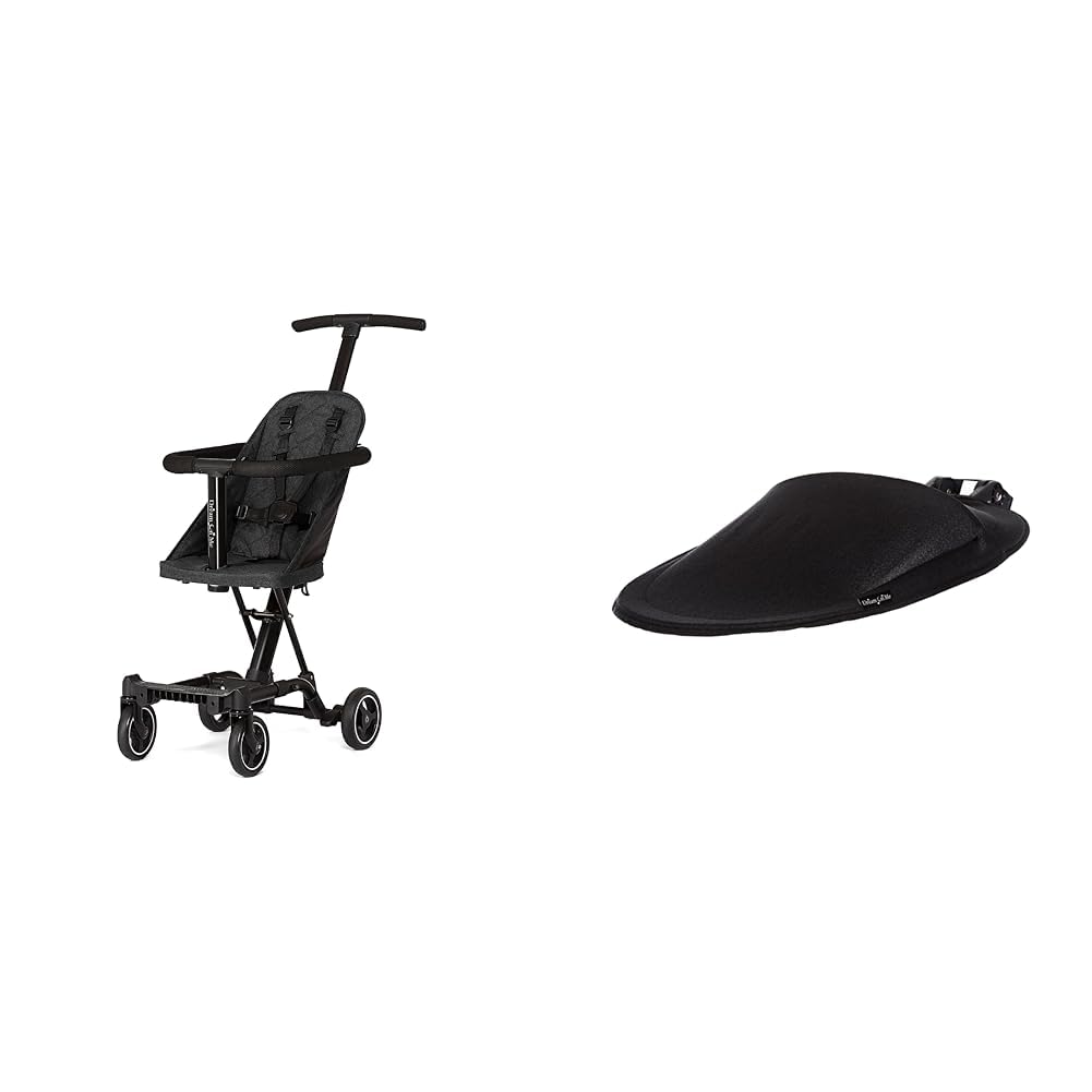 Dream On Me Lightweight Coast Rider Stroller - Compact, One-Hand Easy Fold, Adjustable Handles & Canopy, Black