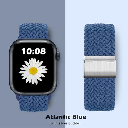 Qimela Compatible with Apple Watch Band 38mm 40mm 41mm 42mm 44mm 45mm 46mm 49mm for Women Men, Sport Loop Strap Stretchy Nylon Braided Wristband for iWatch Series 12 11 10 9 8 7 6 5 4 3 2 1 SE Ultra by Qimela - Used condition - Image 2